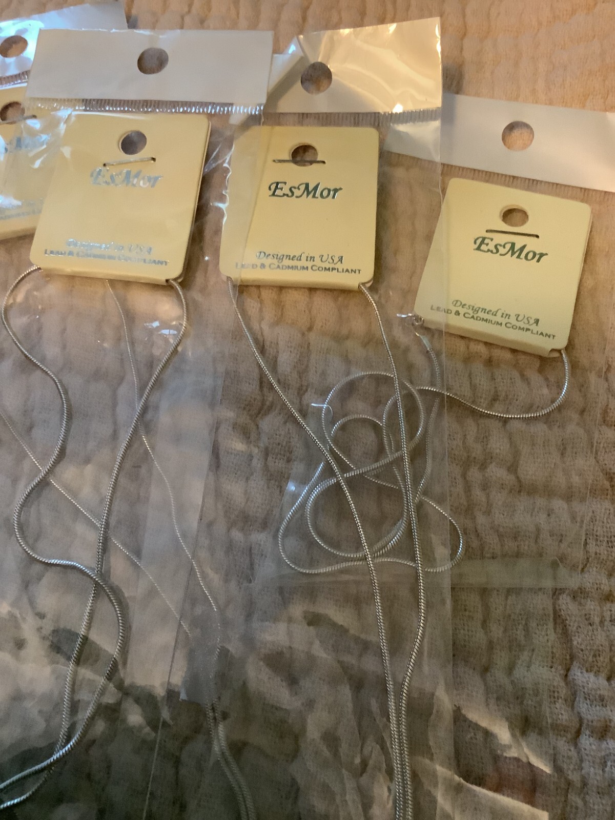New Vintage "EsMor" Silver Necklace Chain Plated 18" Lot of 10