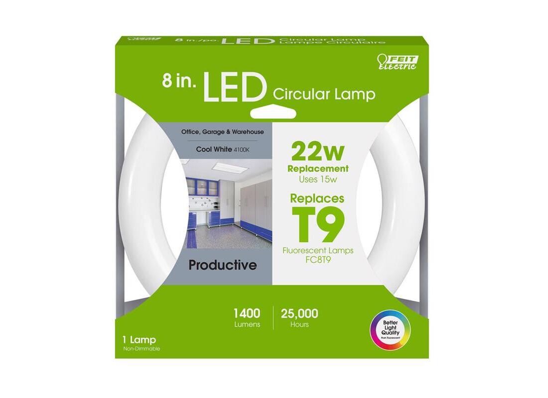 LED Bulb, Linear, T9 Lamp, 22 W Equivalent, G10Q Lamp Base, Frosted, Cool White
