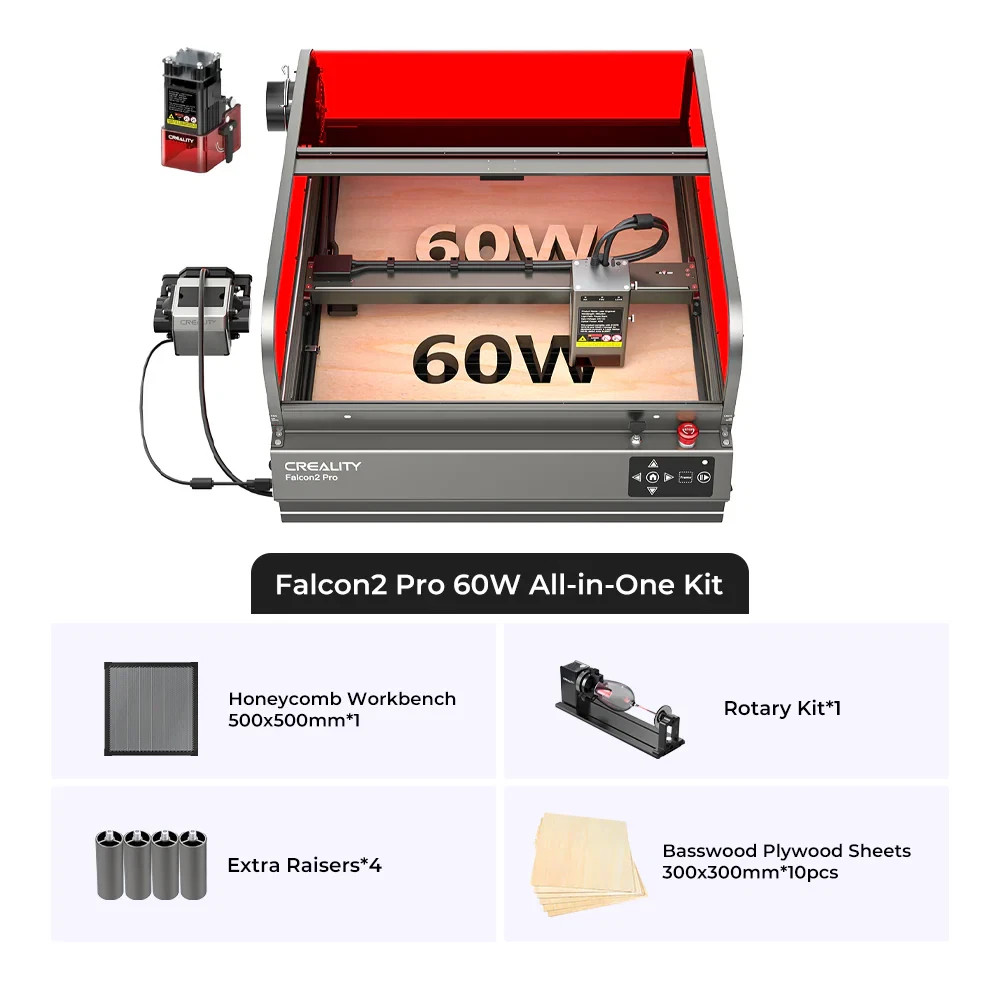 [Open Box]Creality Falcon2 Pro 60W Enclosed Laser Engraver All-in-one-Kits