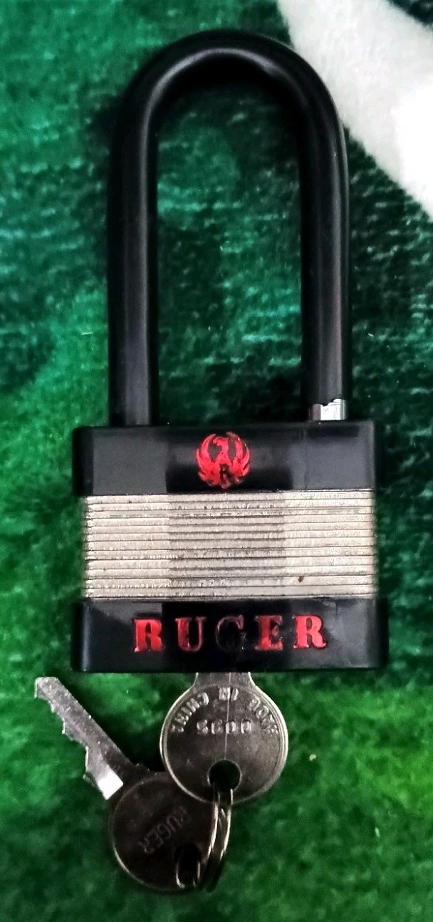 Ruger Firearm Padlock with 2 Keys Gun Safe Security Lock Rugged Design