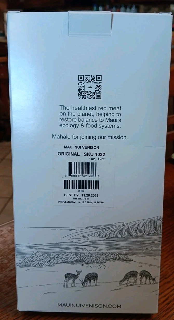 Mauinui Venison Sticks 12ct.