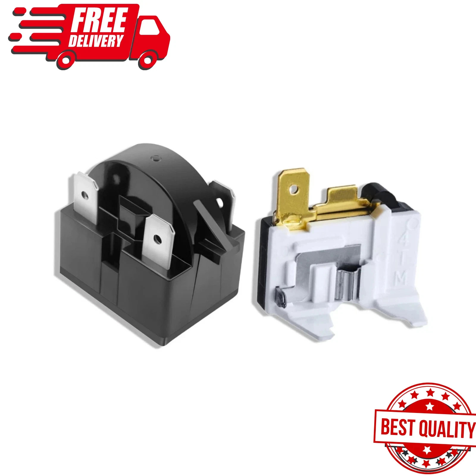 Refrigerators PTC Starter Relay 3 Pin 4.7 Ohm Overload Protector 1/2HP