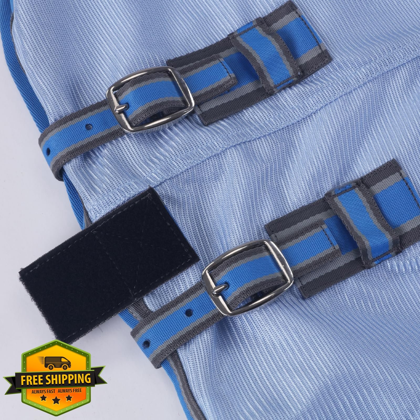 Gallopoff Horse Fly Sheet 66, Comfy Mesh Standard Neck, Lightblue