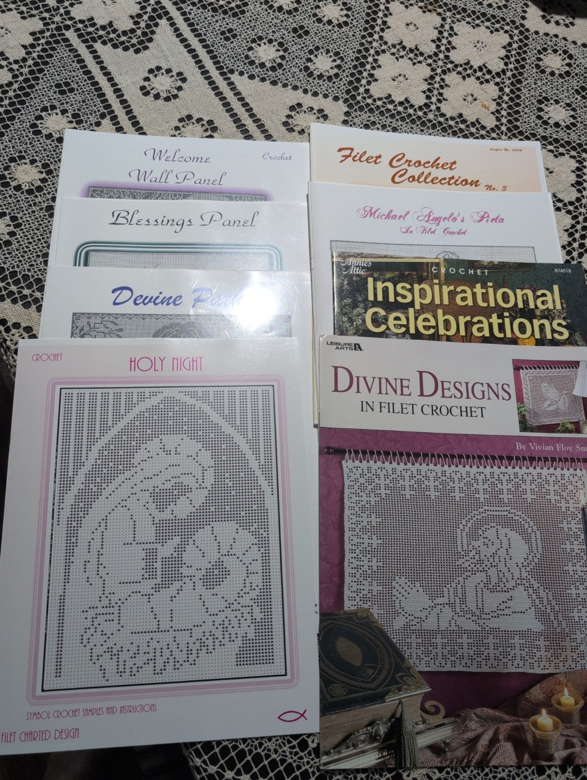 Religious Collection of Crochet 9 Booklets  God Divine Jesus Prayers Read
