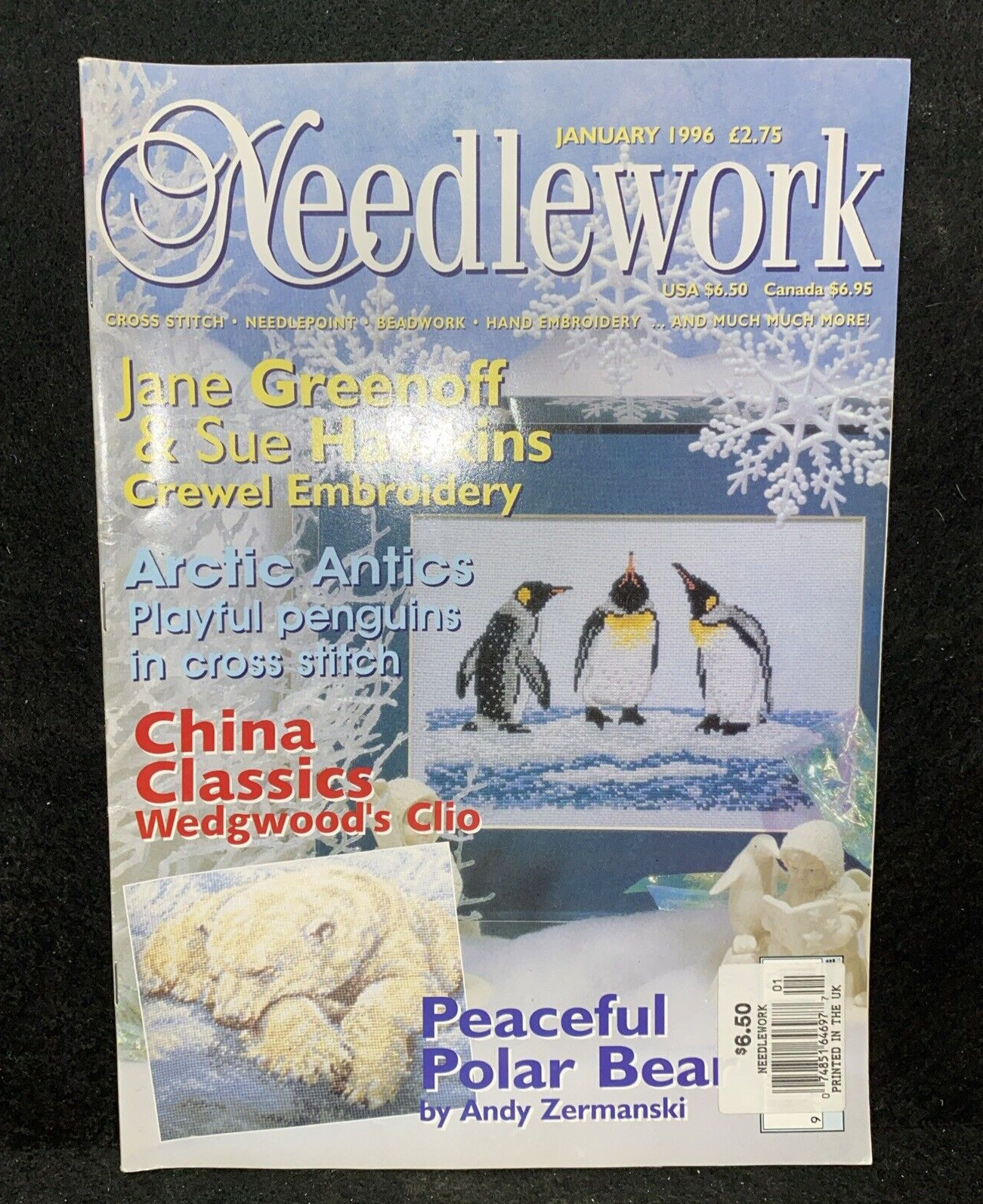 Needlework UK Magazine - January 1996 -Artic Penguins Polar Bear