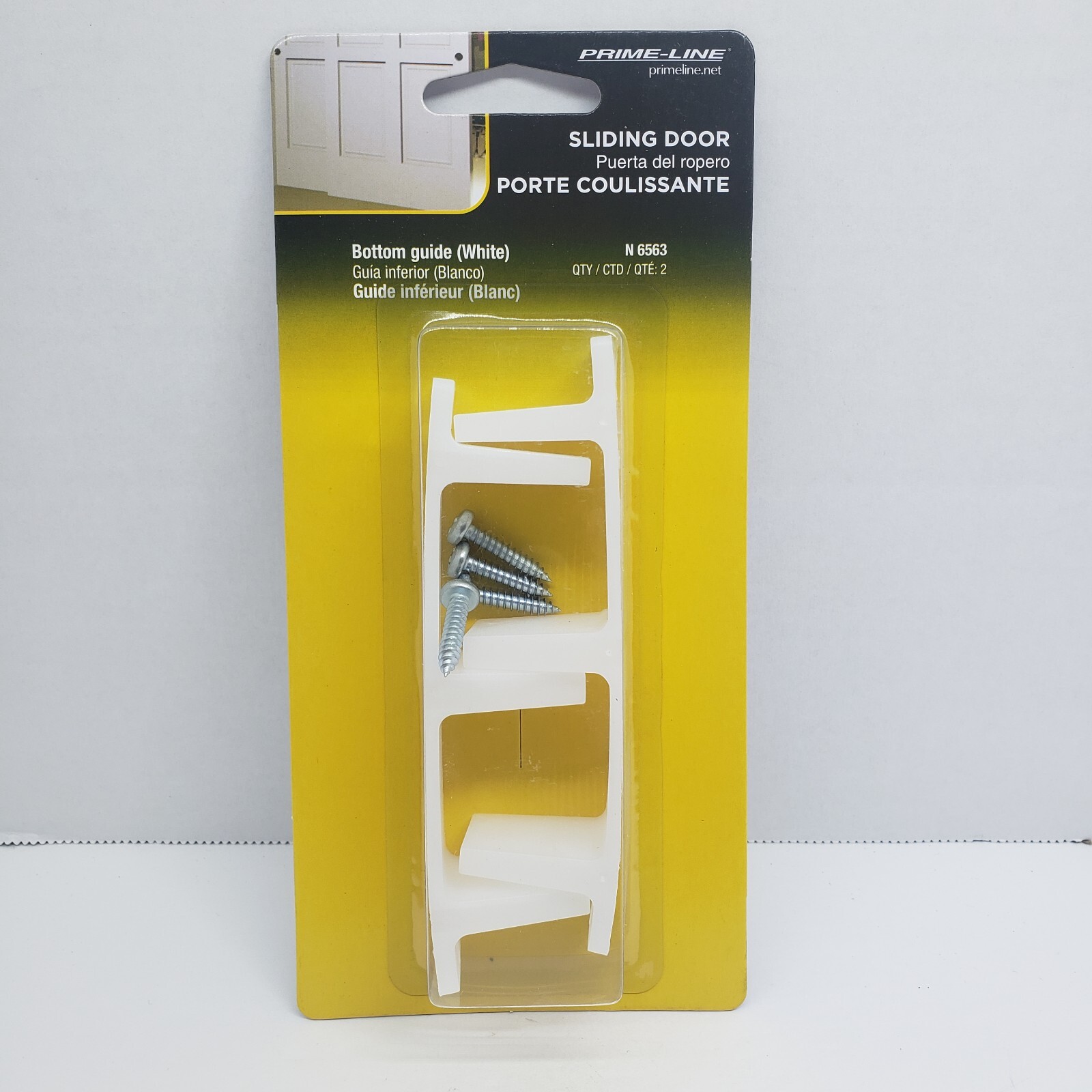 Prime Line Bottom Guide for Sliding Doors 2 pcs. White  #N 6563
