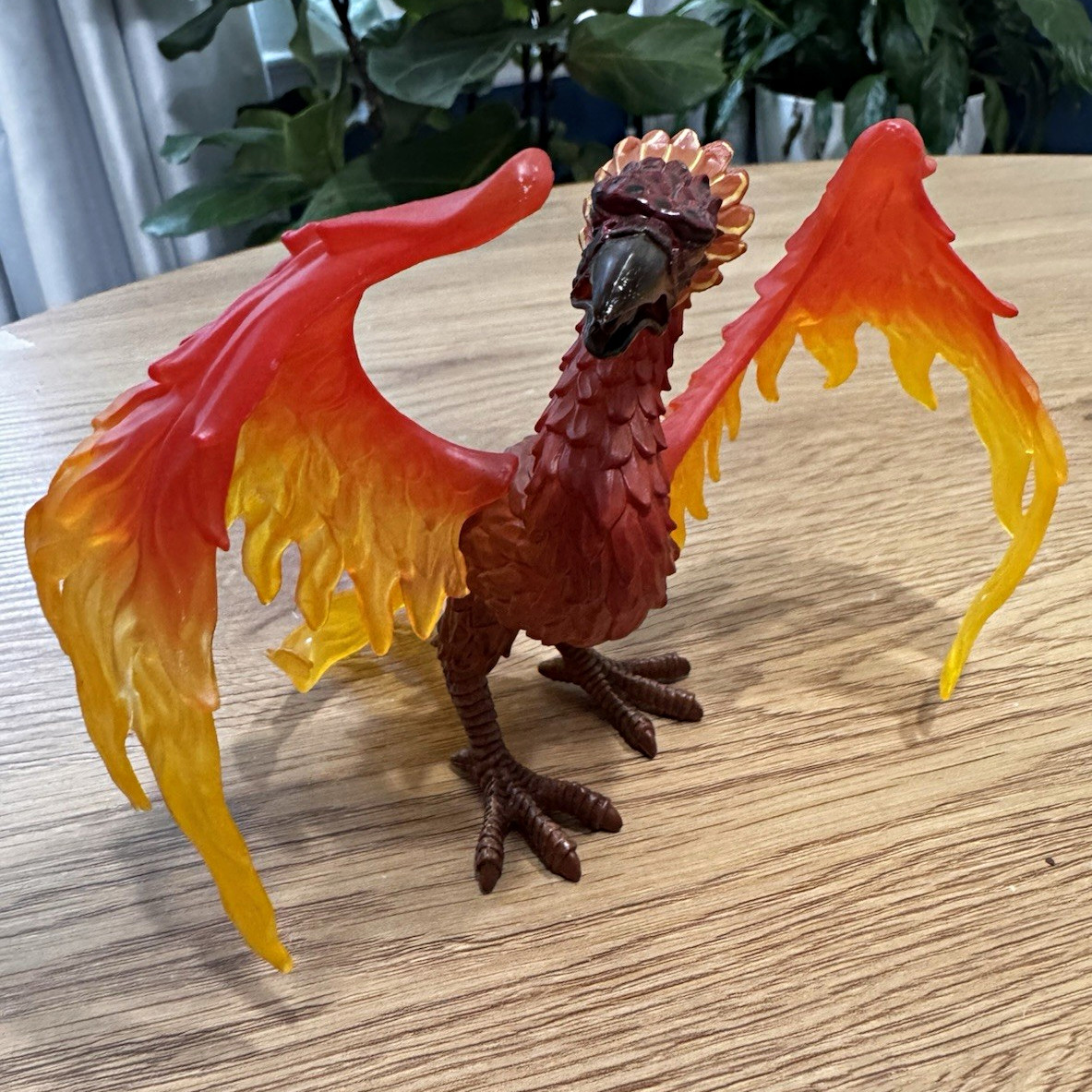 Fantasy Phoenix Fire Bird Figurine Red Orange Yellow Flame Wings Figure