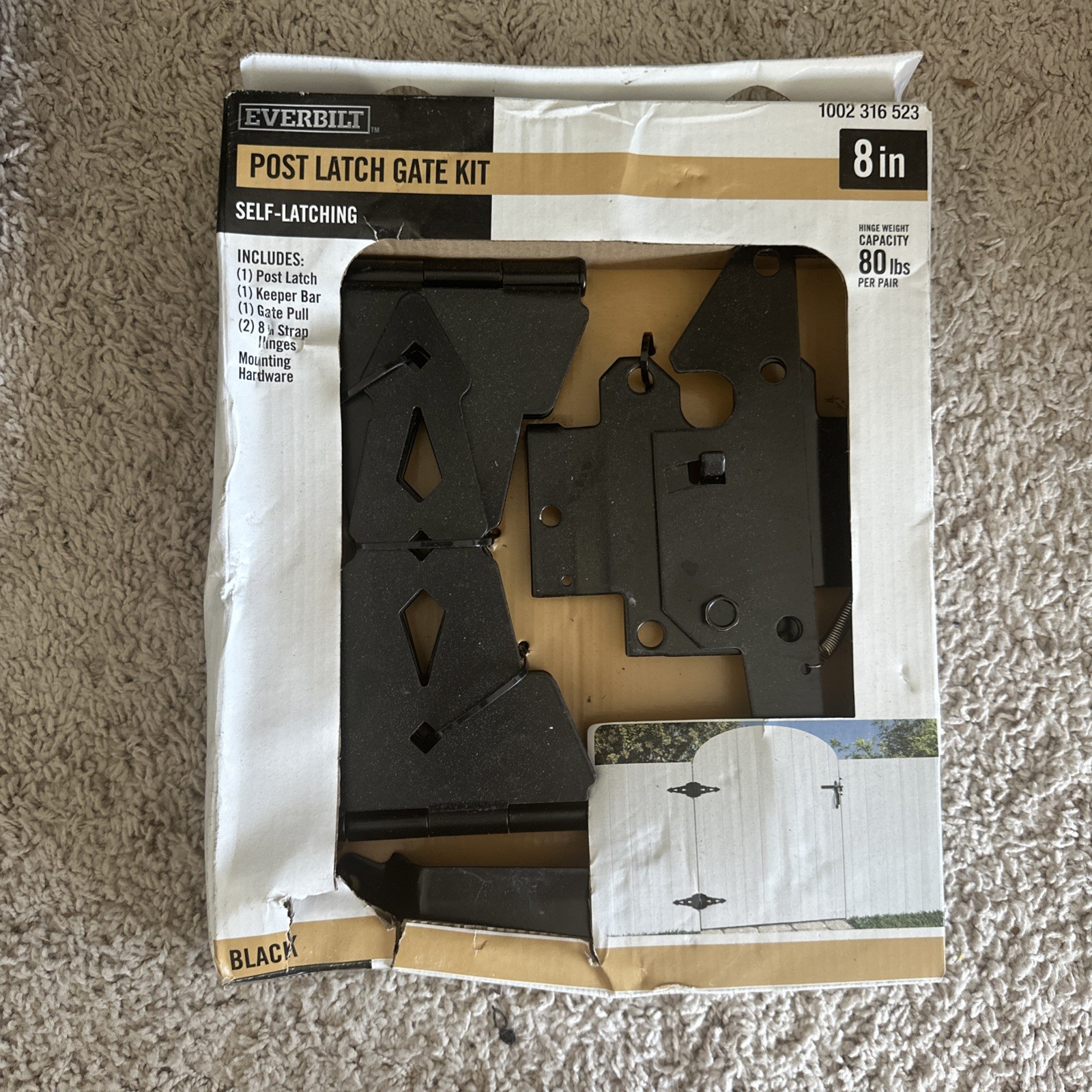 Everbilt Post Latch Gate Set Black 1002316523