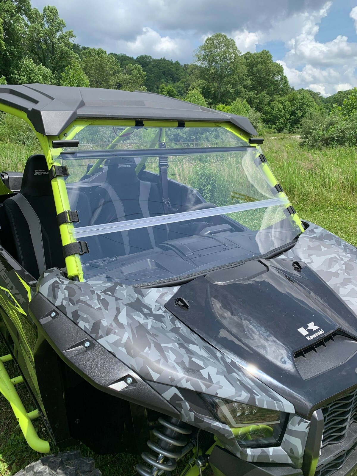 Kawasaki Teryx KRX 1000, KRX-4 Front Folding  Windshield -A Full 1/4 THICK!