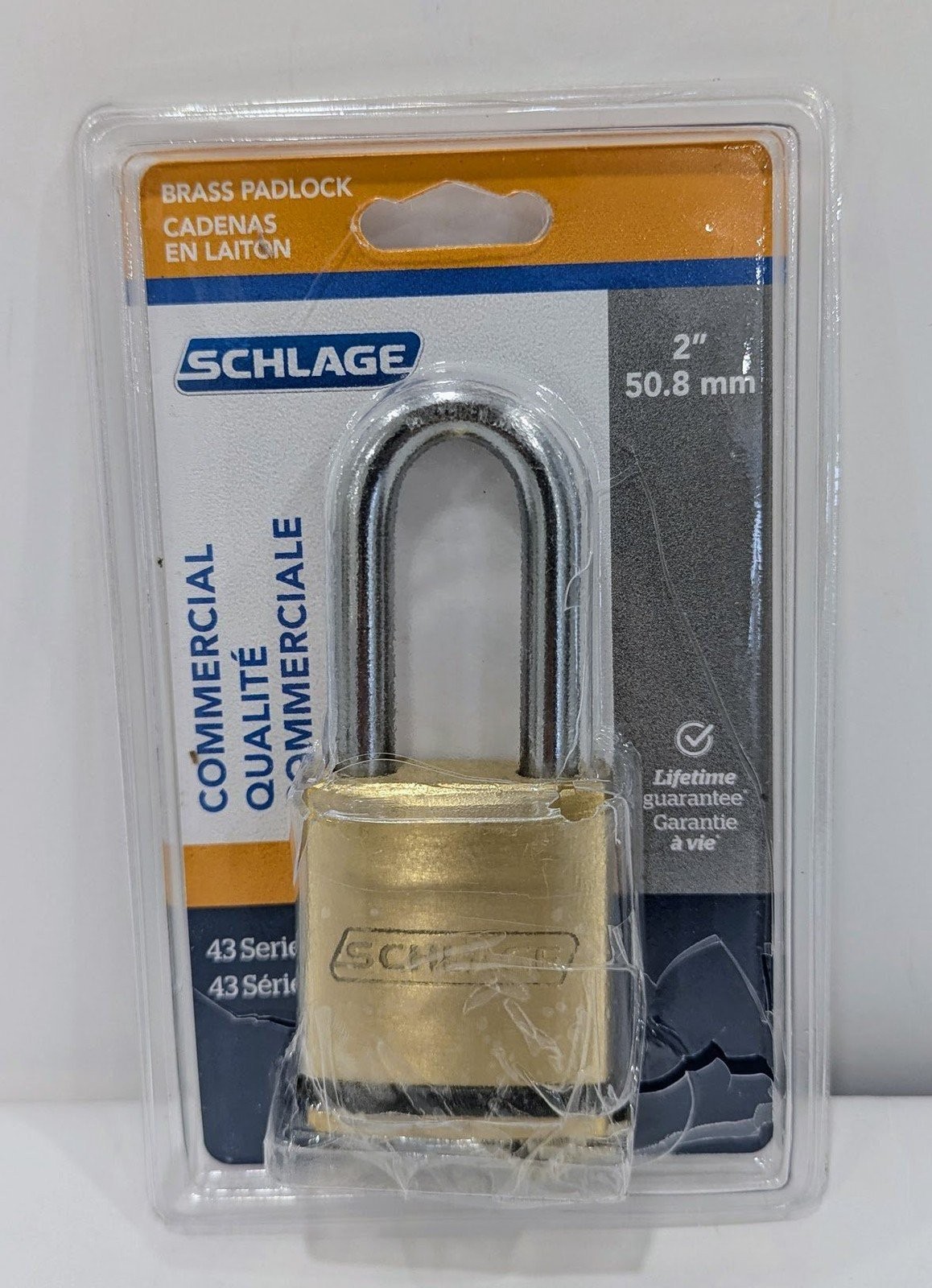 Schlage 43 Series Commercial Heavy Duty Brass Padlock 2-inch