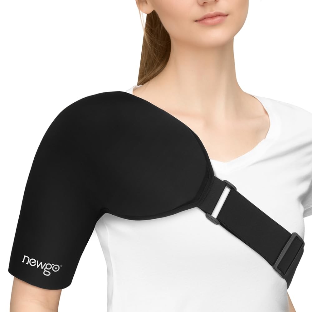 NEWGO Shoulder Ice Pack Wrap for Rotator Cuff & Pain Blak