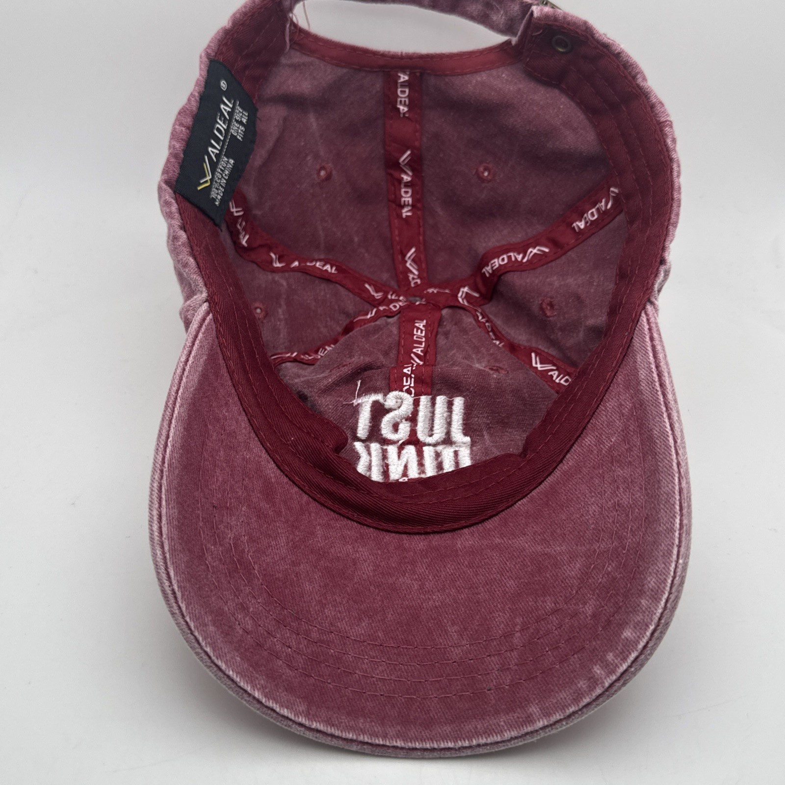 “Just Dink It” Pickleball Hat Cap Washed Maroon Strapback Adjustable