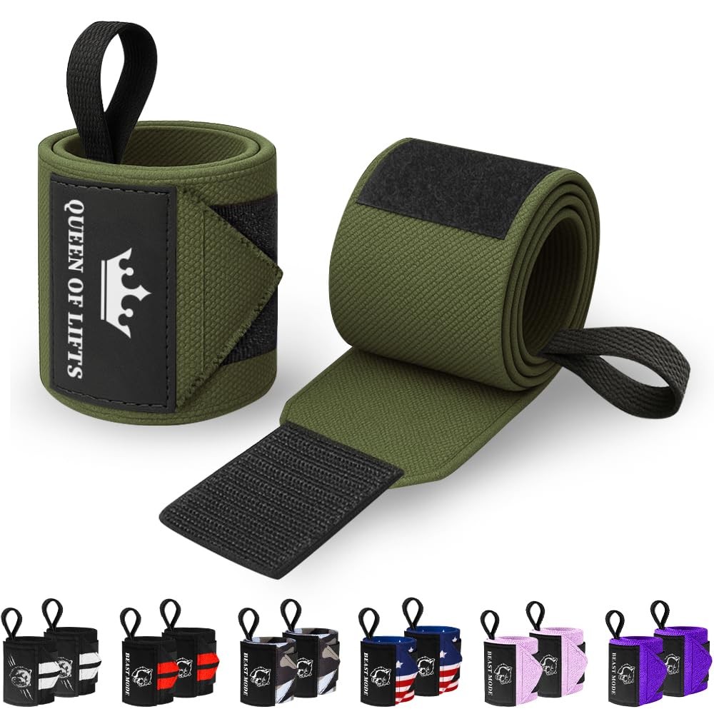 HeavyDuty Weightlifting Wrist Wraps with Thumb Loop for Powerlifting & Training