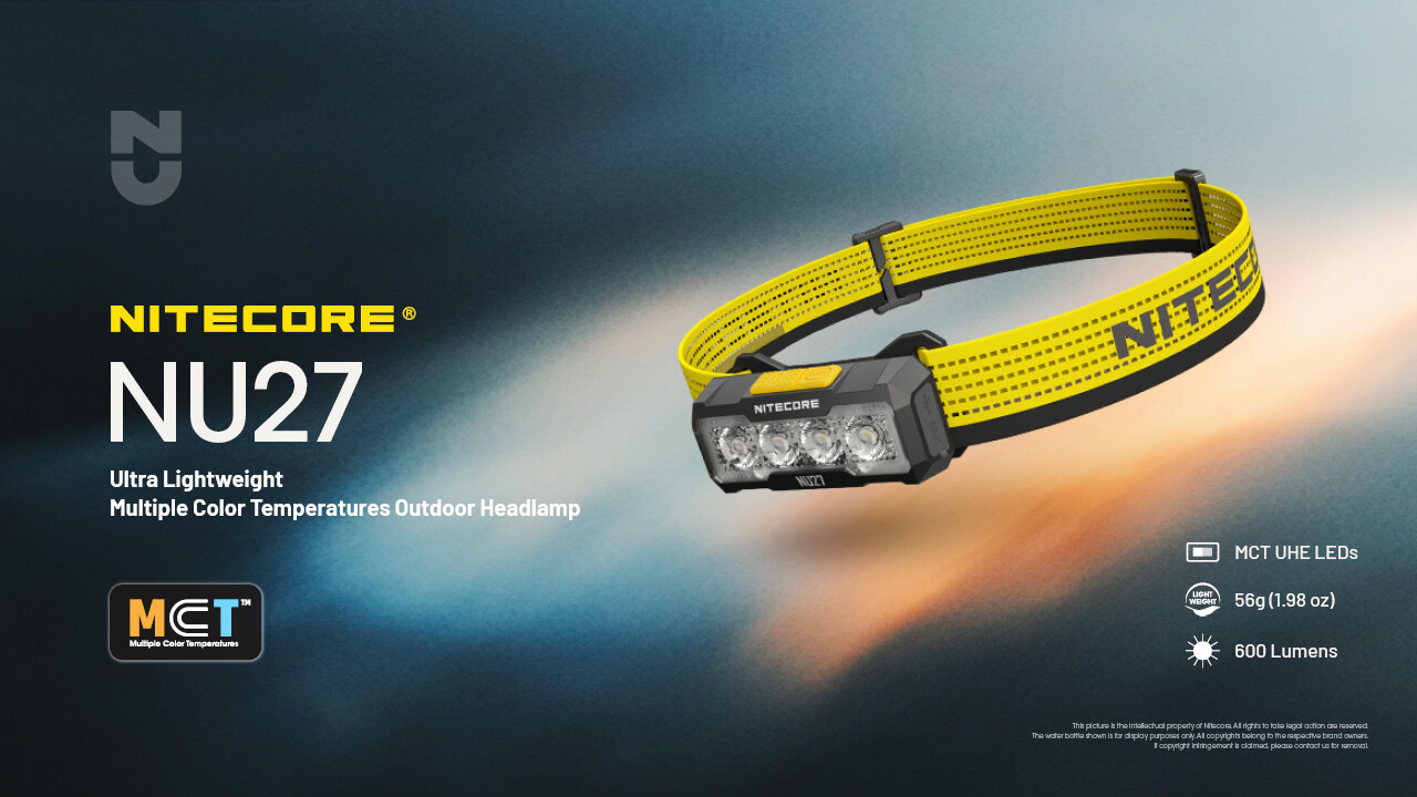 Nitecore NU27 600 Lumen USB-C Rechargeable Multi-Temperature Headlamp - White