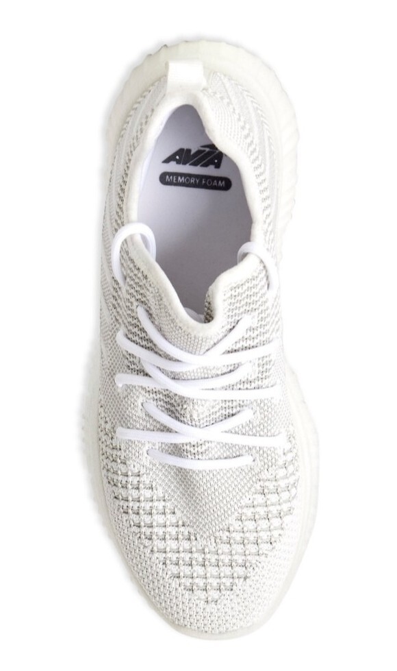 Avia Women's White Knit WIDE WIDTH Lightweight Athletic Sneakers Shoes: 6-12