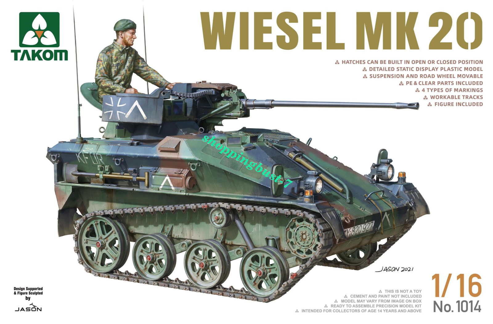 Takom 1014 1/16 Wiesel MK.20 reconnaissance vehicle with soldiers model kit