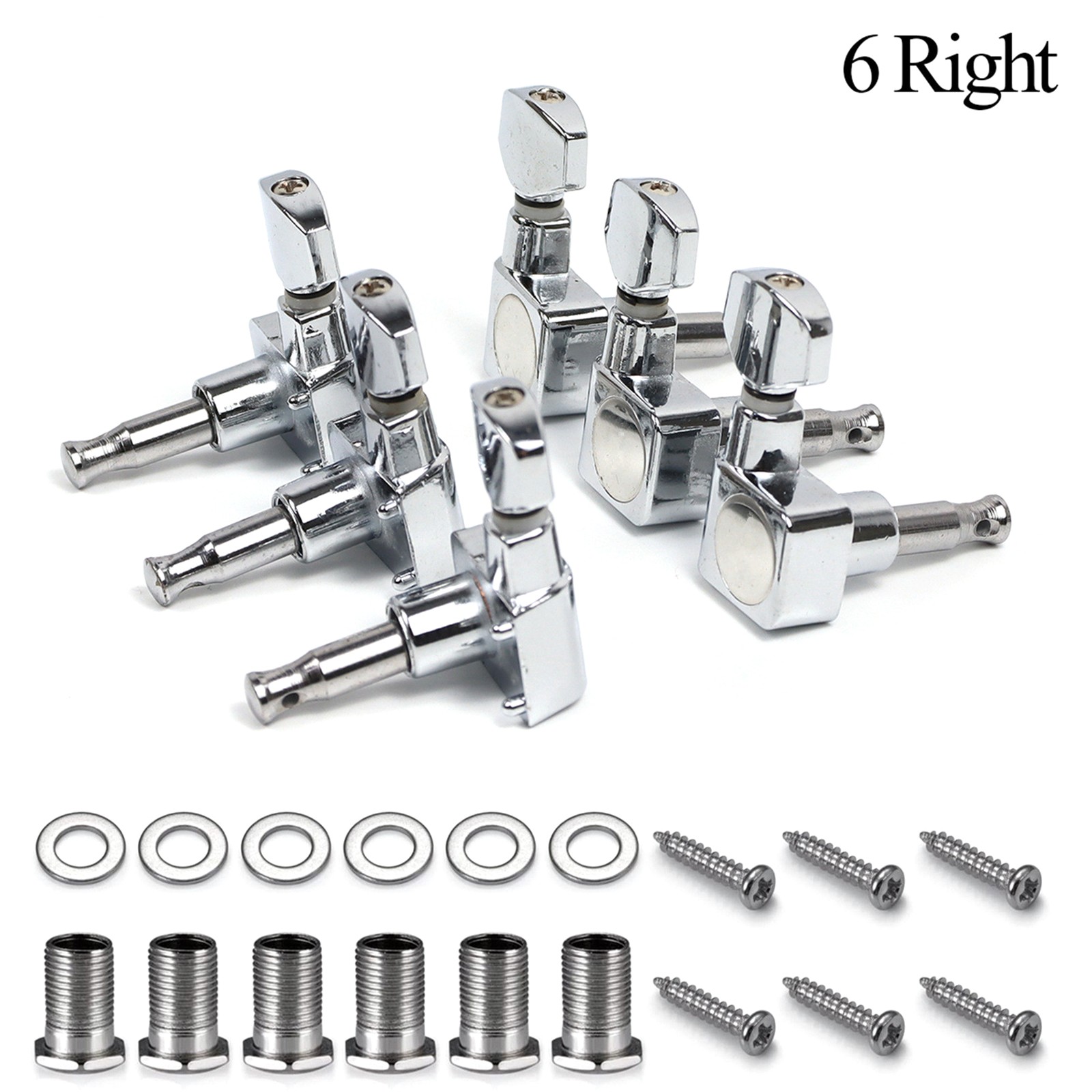 6 Right Electric Guitar Tuners Tuning Pegs Keys Metal Heads For Fender ST TL d