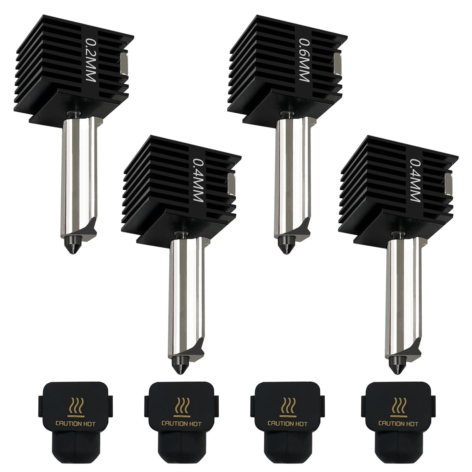 HzdaDeve 4 Pack 0.2MM 0.4MM 0.6MM A1 Mini/A1 Hotend Print Head Hot End Kit