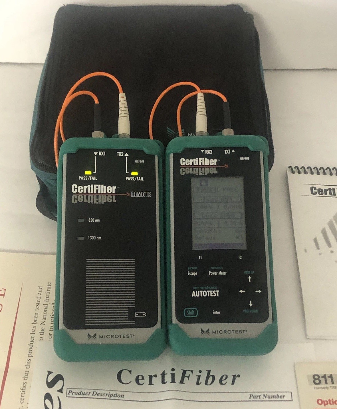 Microtest CertiFiber Optic Advanced certification multimode Fiber Network Excell