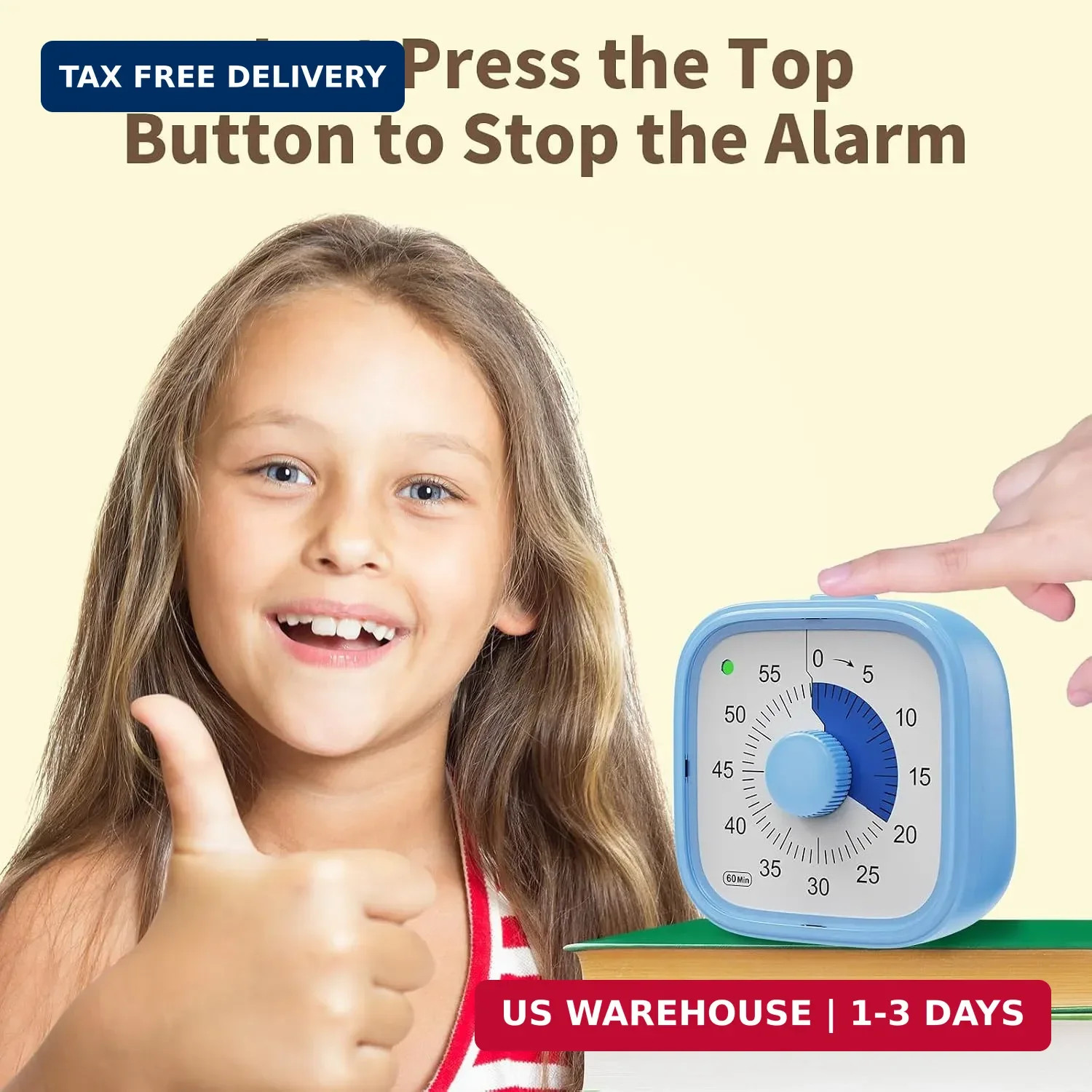 Visual Timer, Pomodoro Timers for Kids Adults, 60-Minute Countdown Desk Timer fo