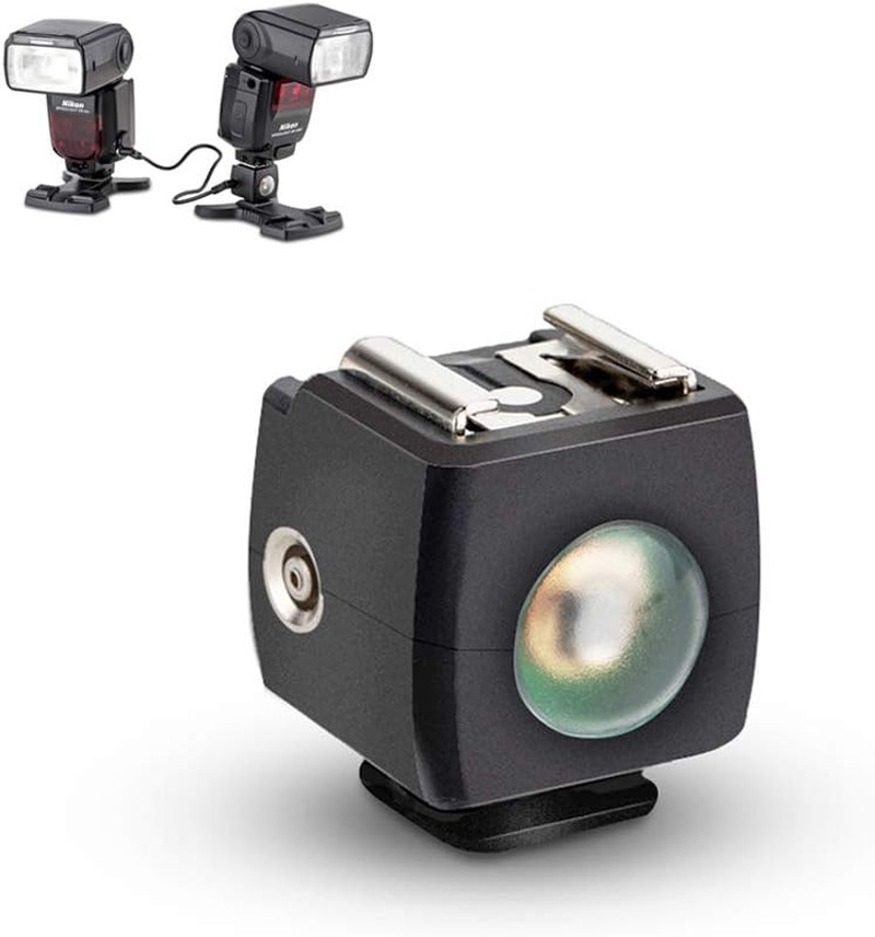 Optical Flash Slave Trigger Hot Shoe Sync Adapter with PC Socket,Optical Sensor