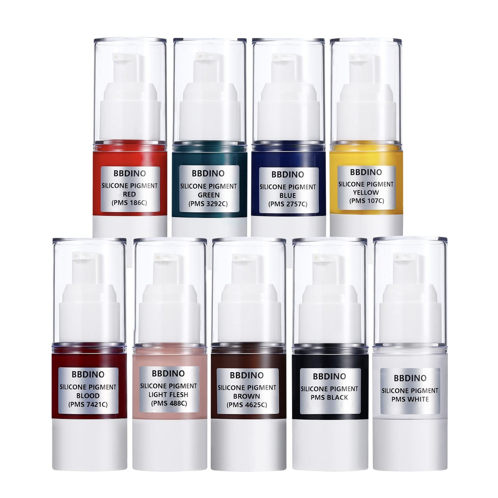 BBDINO Silicone Pigments, Liquid 15 ml for each color, 9 Color Pack