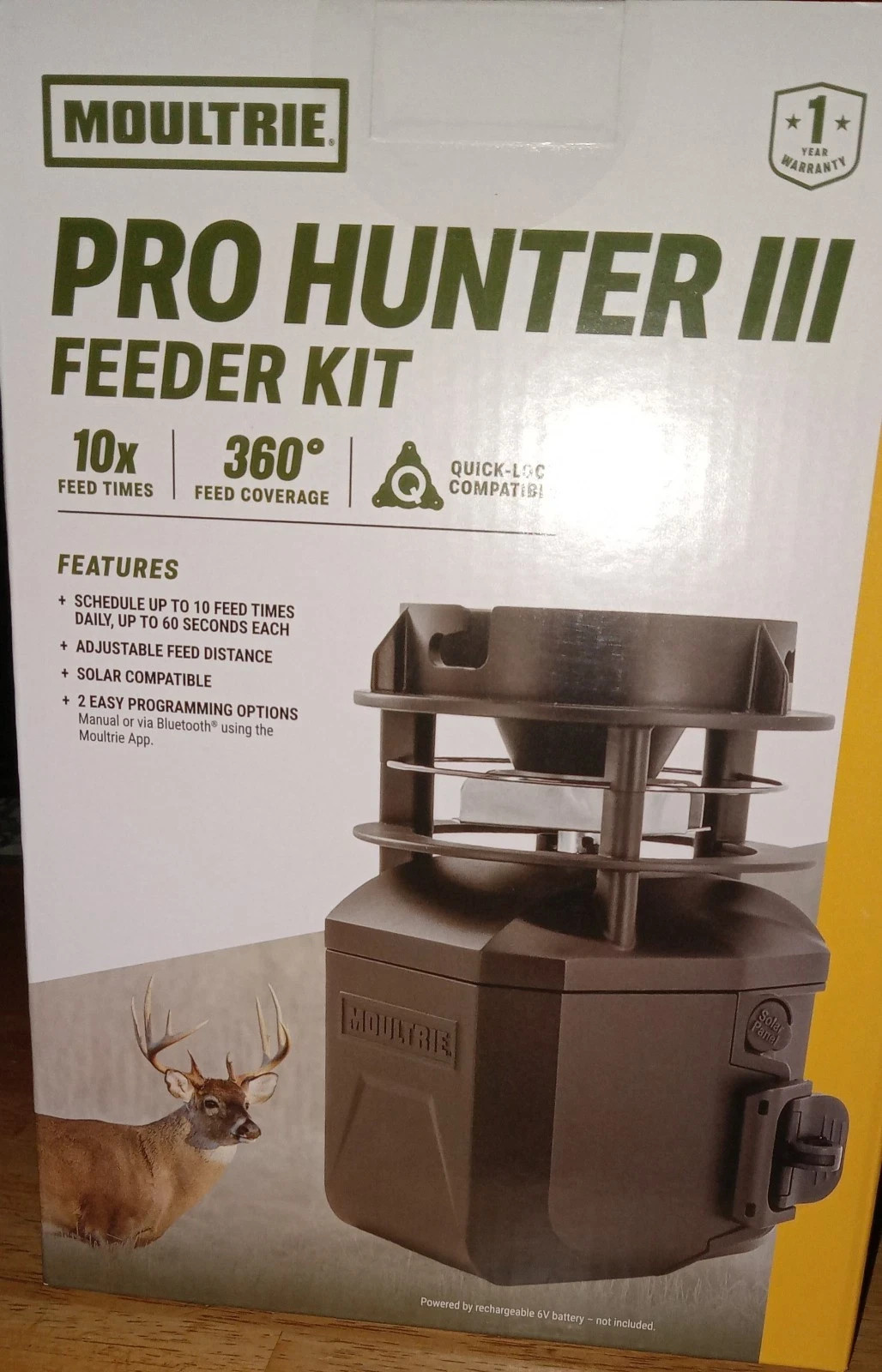 Moultrie Pro Hunter III 360 Degree Coverage Deer Feeder Kit  Quicklock Adapter