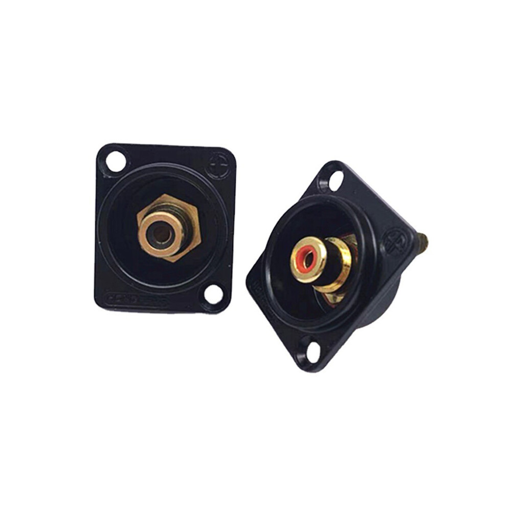 4pcs Black Female RCA Panel Mount Chassis Socket Connector Panels Gold Plated