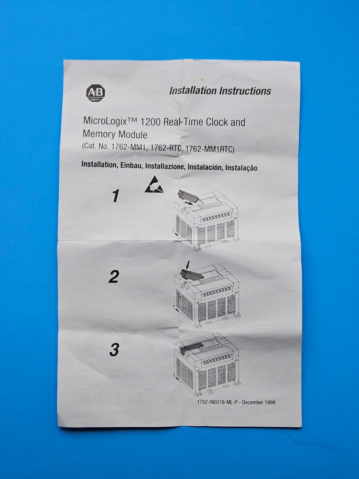 Allen Bradley MicroLogix 1200 Memory Module - Cat. No. MM1