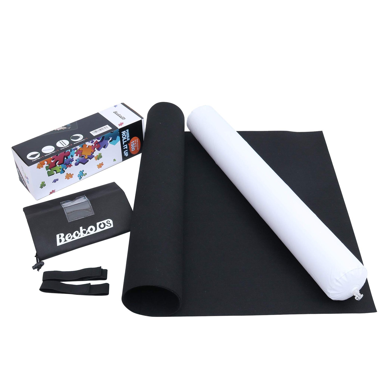 Becko US Puzzle Mat Roll Up with Drawstring Storage Bag, Felt Rollup Mat for