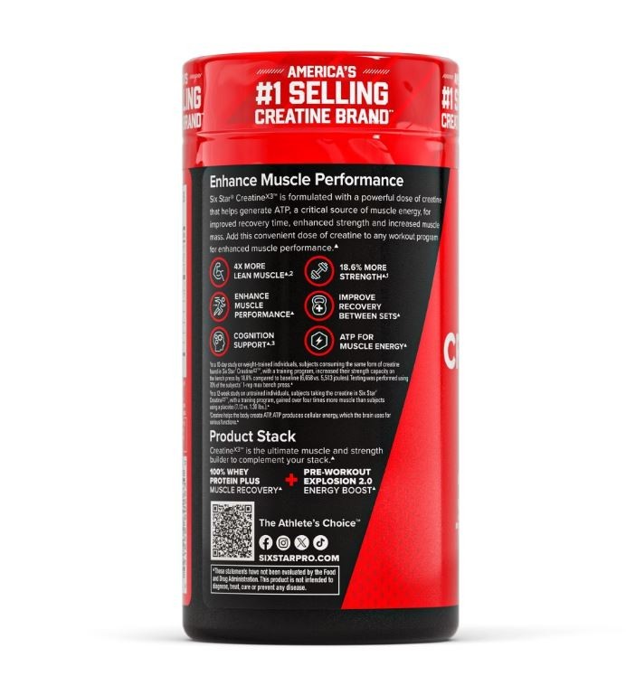 Six Star Pro Nutrition Creatine Caplets, 60 Count