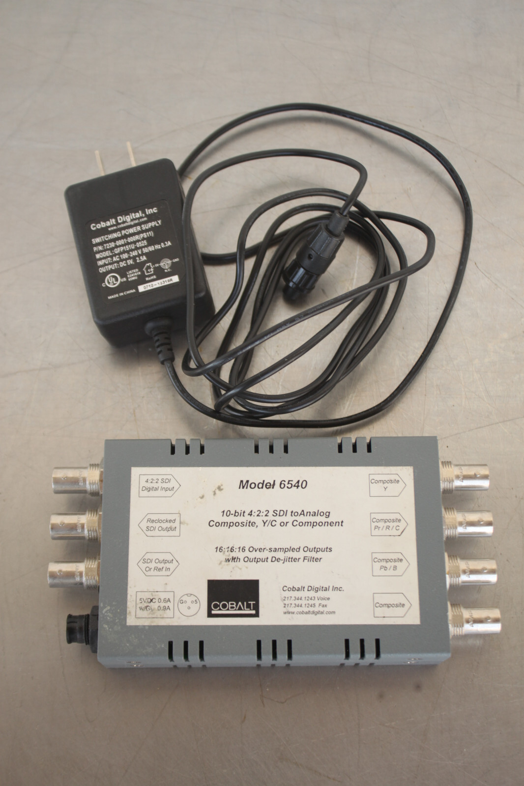 Cobalt Digital 6540 10-BIT 4:2:2 SDI to Analog Compsite Y/C Component Converter