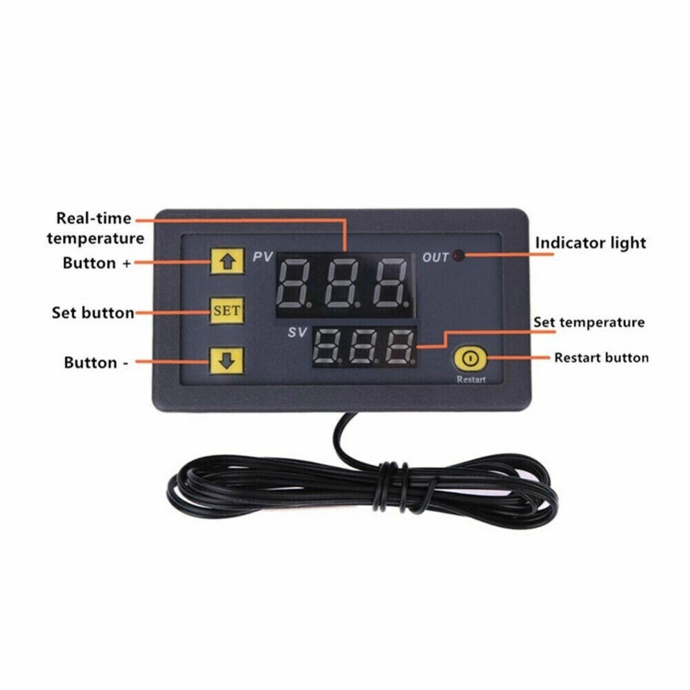 2X 12V 20A Digital Temperature Controller Switch Probe Thermostat Control W3230