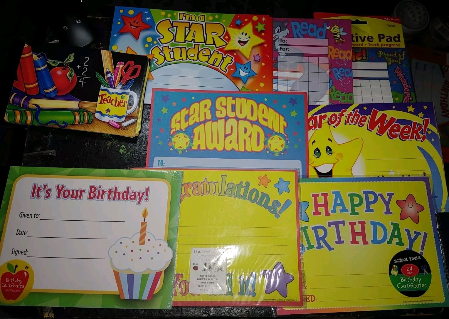 Lot Of Over 225+ Various Recognition Awards, Birthday Certificates & Other Items