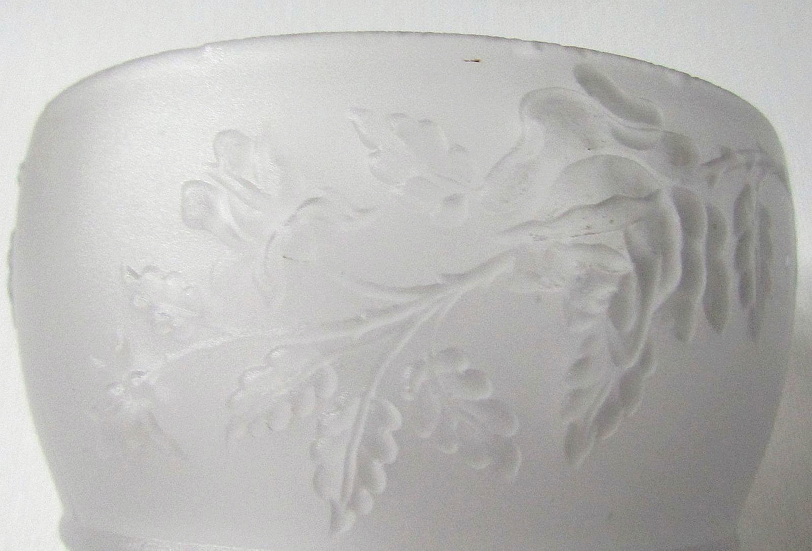 Antique Single Glass Lamp Globe Bubbled Frosted Body Rose Pattern