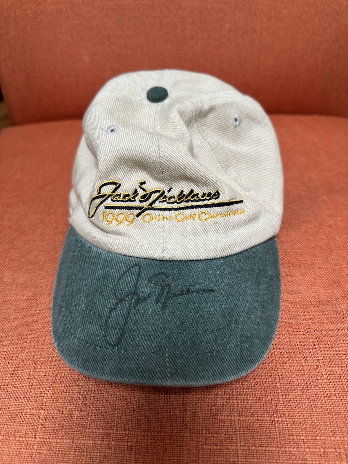 Jack Nicklaus 1999 Golf Championship Signed Adjustable Cotton Twill Hat Beige