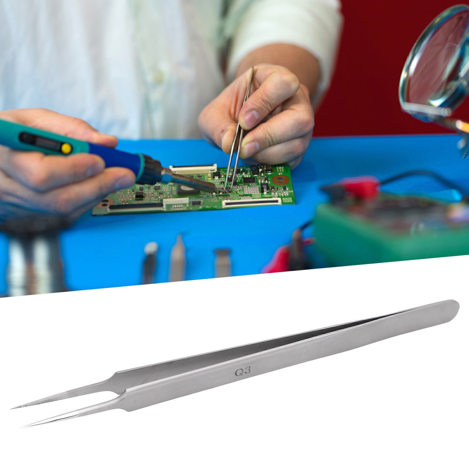 BETQ3 Stainless Steel Tweezer Superfine Pointed Craft Tweezer High Accuracy
