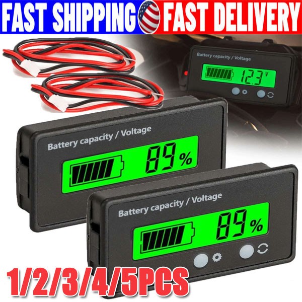 12V/24V/36/48V Battery Status Charge LCD Digital Indicator Monitor Meter Gauge