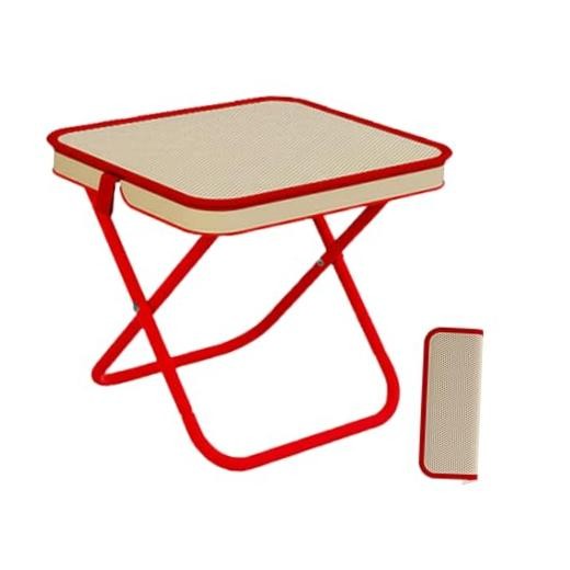 Collapsible Camping Stool Up to 265LB Folding Portable Large Red-edged Khaki