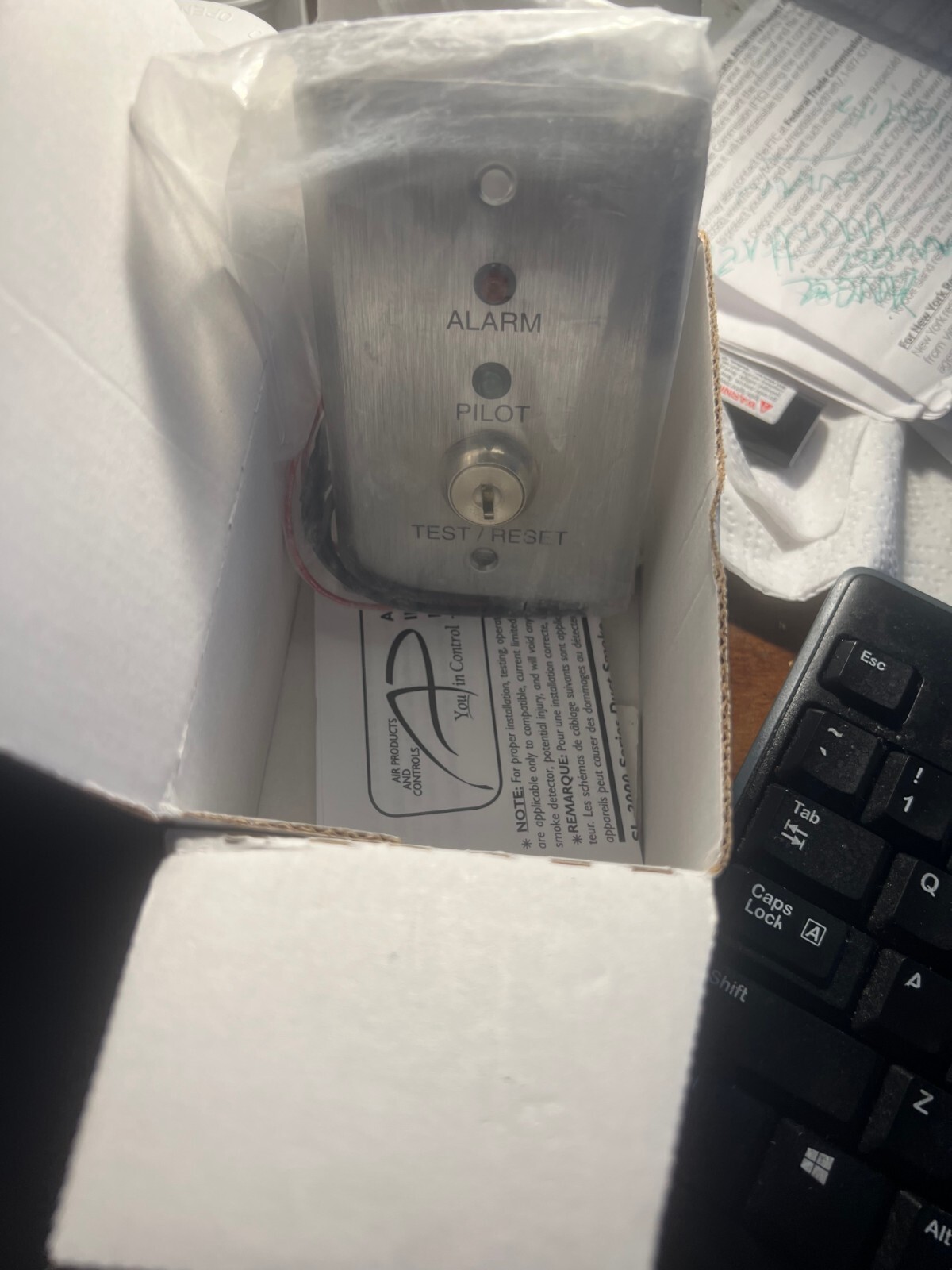 Air Products Con#MS-KA/P/R, Alarm LED (Red), & Pilot, Key Op. Test/Reset Switch.