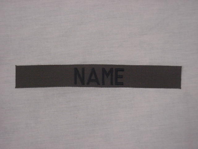 CUSTOM EMBROIDERED OD GREEN NAME TAPE, NEW, SEW ON*