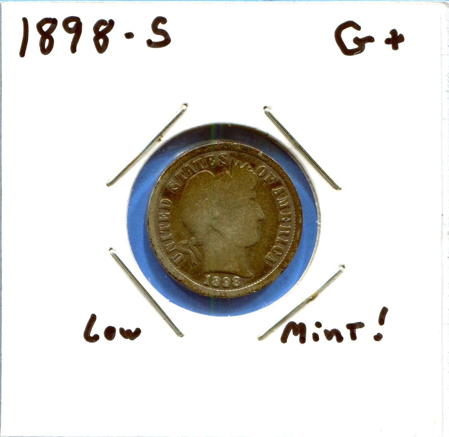 W@W 1898-s  Barber Dime, ( Tough Date !!!! ) G+ !!!!!!!!!!