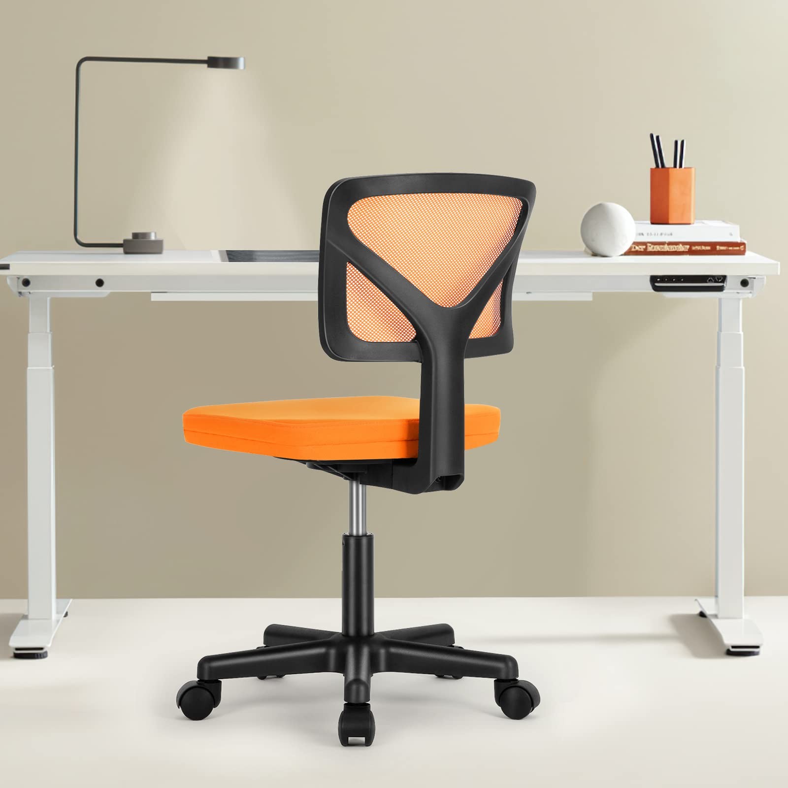 Small Office Chair, Ergonomic LowBack Mesh Rolling Work Swivel Chairs with Wh...