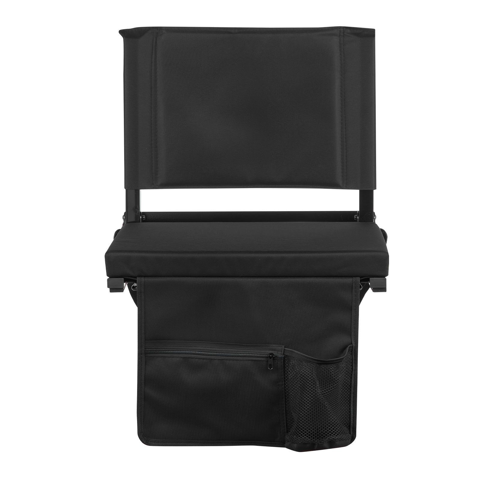 Comfortable Portable Bleacher Seat w/Backrest Hooks & Shoulder Strap
