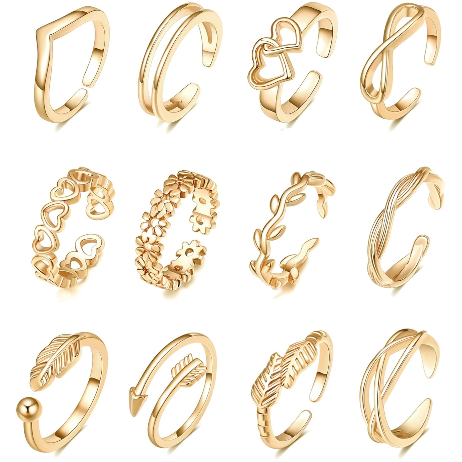 Adjustable Toe Rings Set - Women's Foot Jewelry