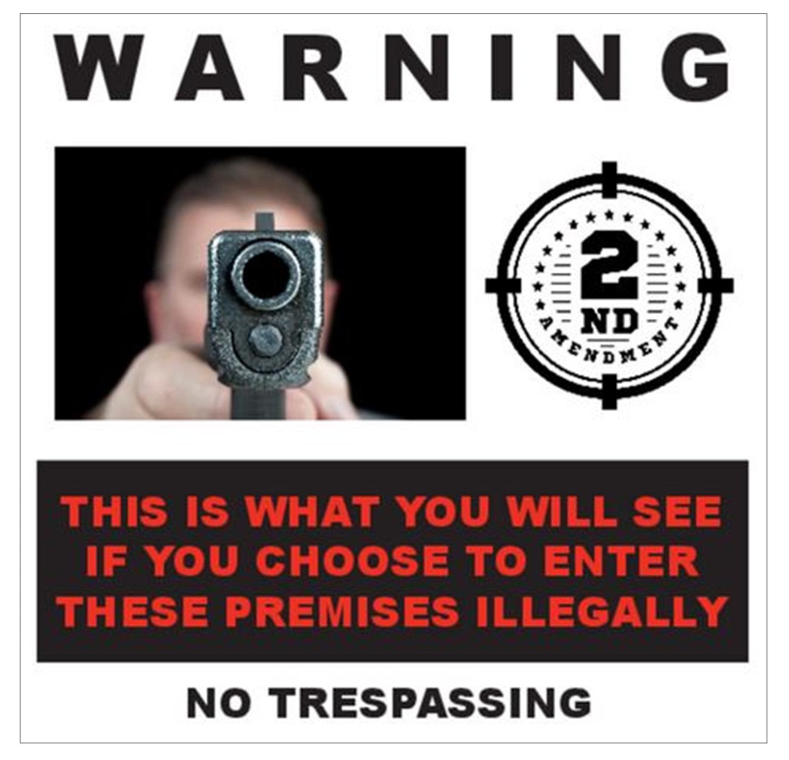 2nd Amendment Gun Flash Warning Stickers / 6 Pack + FREE Shipping