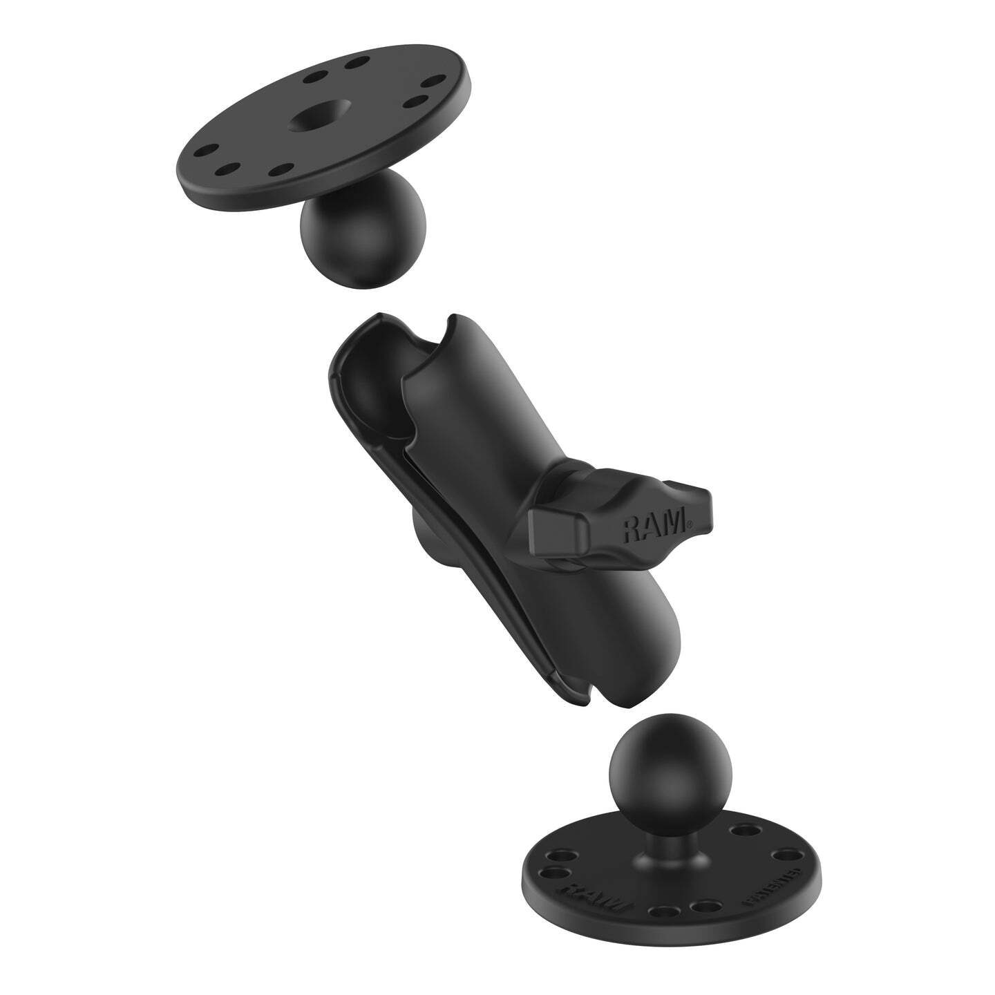 RAM-B-101U RAM Universal Double Ball Mount with Two Roun...