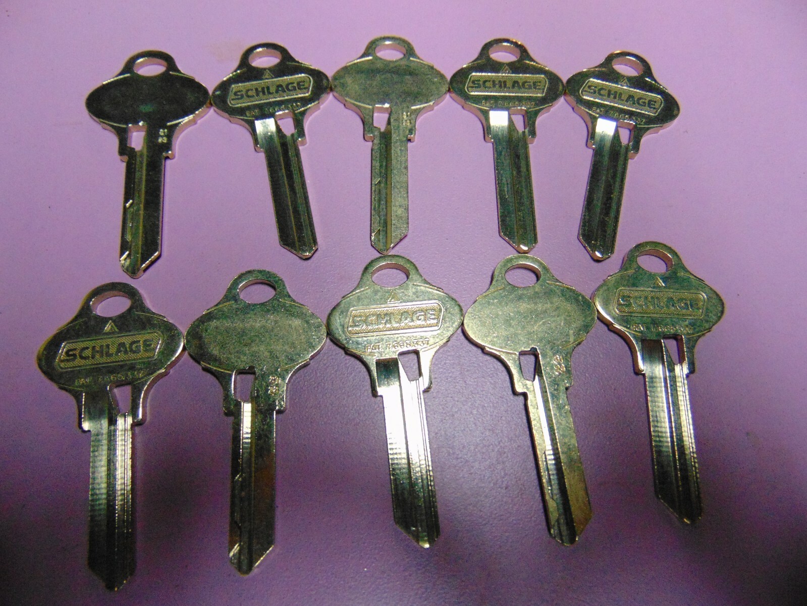 10  KEYS   EVEREST SCHLAGE S123  KEYS UNCUT    LOCKSMITH