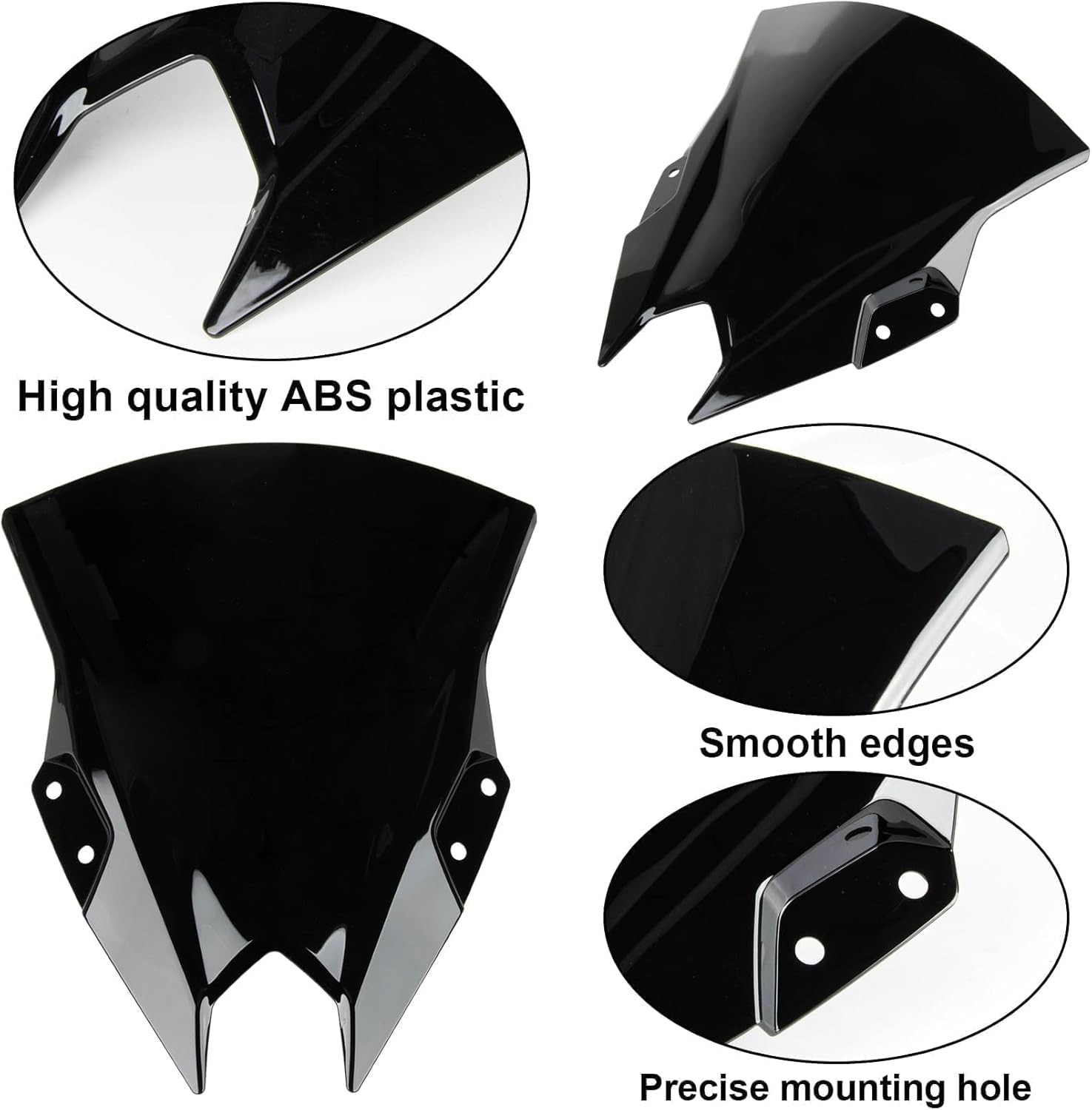 Black Windscreen Windshield for Kawasaki Ninja 500 2024 2025 Plastic Deflector