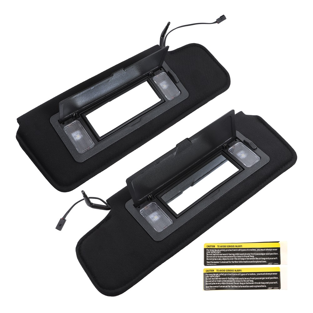Labwork Left Right Front Sun Visors With Vanity Mirror For Corvette C4 1984-1996